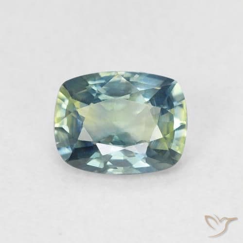0.64ct Natural Teal Sapphire, Cushion Cut, 5.6x4.4 mm
