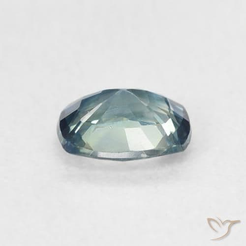 0.64ct Natural Teal Sapphire, Cushion Cut, 5.6x4.4 mm