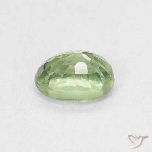 0.57ct Light Sage Green Sapphire, Oval Cut, 5.2x4.1 mm