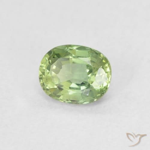 0.44ct Natural Warm Green Sapphire, Oval Cut, 4.8x3.9 mm
