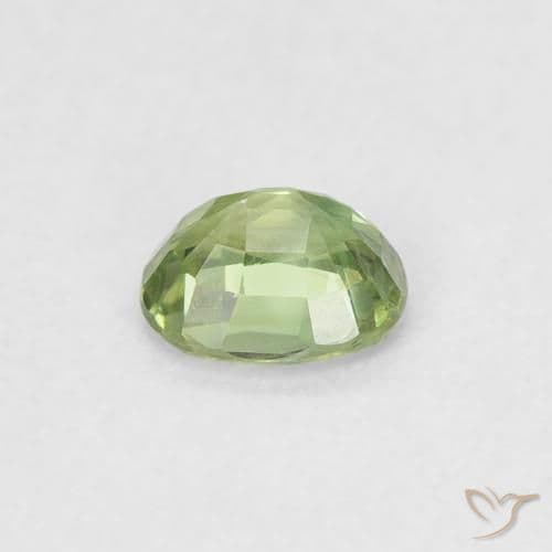 0.44ct Natural Warm Green Sapphire, Oval Cut, 4.8x3.9 mm