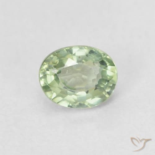 0.60ct Natural Very Light Green Sapphire, Oval Cut, 5x4 mm