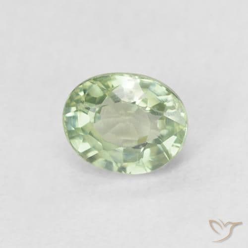 0.60ct Natural Very Light Green Sapphire, Oval Cut, 5x4 mm