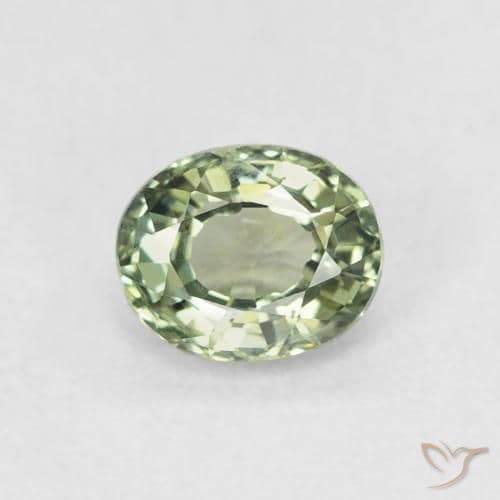 0.60ct Natural Sage Green Sapphire, Oval Cut, 5.2x4.3 mm