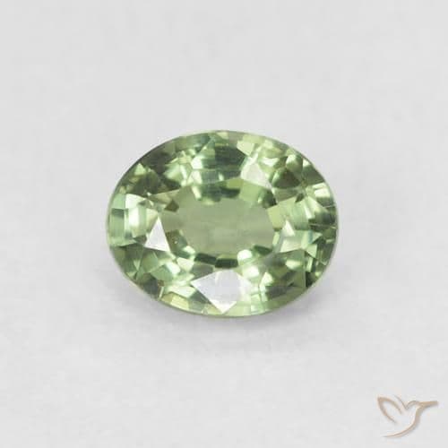 0.55ct Natural Sage Green Sapphire, Oval Cut, 5.1x4.1 mm