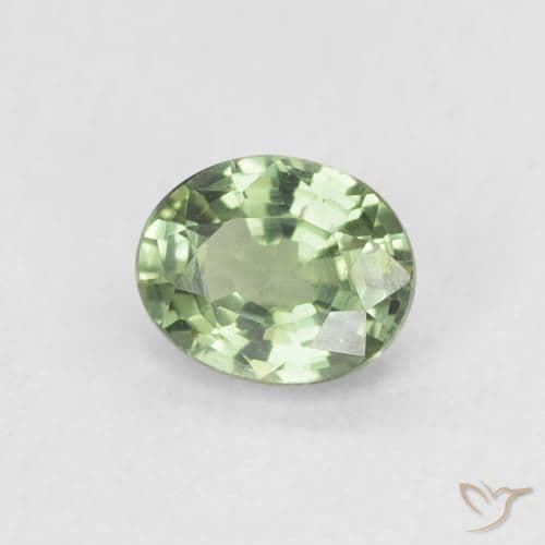 0.55ct Natural Sage Green Sapphire, Oval Cut, 5.1x4.1 mm