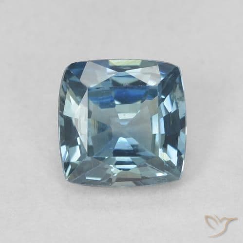 0.72ct Natural Teal Sapphire, Cushion Cut, 5x5 mm