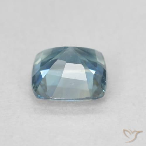 0.72ct Natural Teal Sapphire, Cushion Cut, 5x5 mm