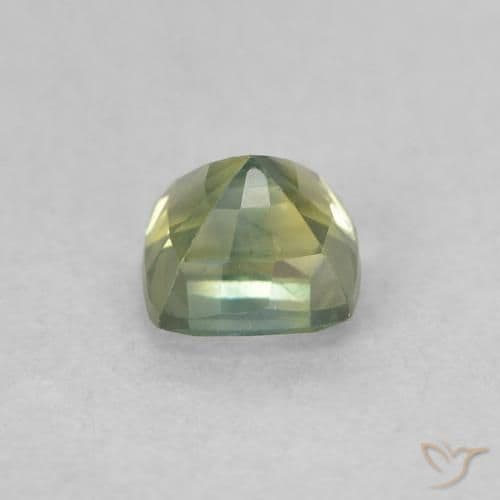 0.54ct Medium Green Sapphire, Cushion Cut, 4.2x4.1 mm