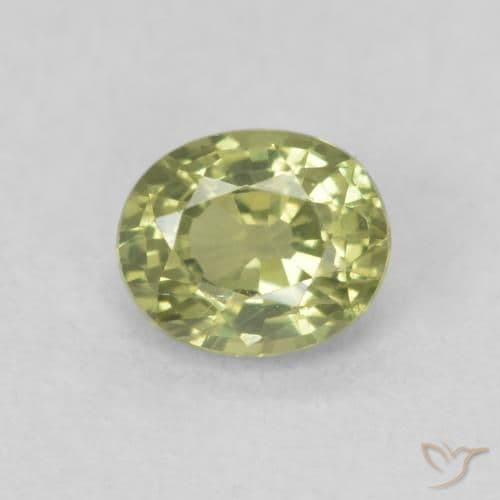 0.66ct Natural Grayish Green Sapphire, Oval Cut, 5.3x4.2 mm
