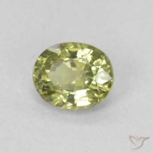 0.54ct Natural Olive Green Sapphire, Oval Cut, 5.1x4.2 mm