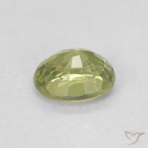 0.54ct Natural Olive Green Sapphire, Oval Cut, 5.1x4.2 mm