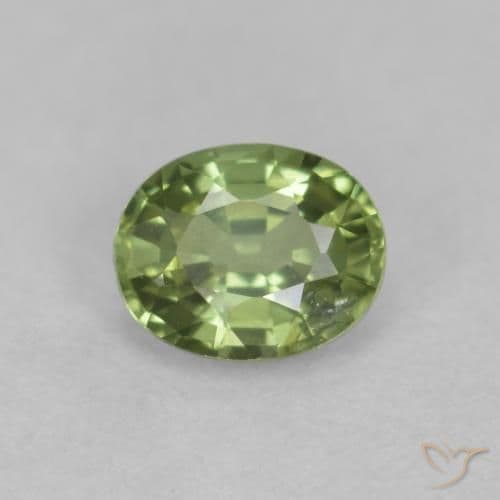 0.43ct Natural Olive Green Sapphire, Oval Cut, 4.9x4 mm