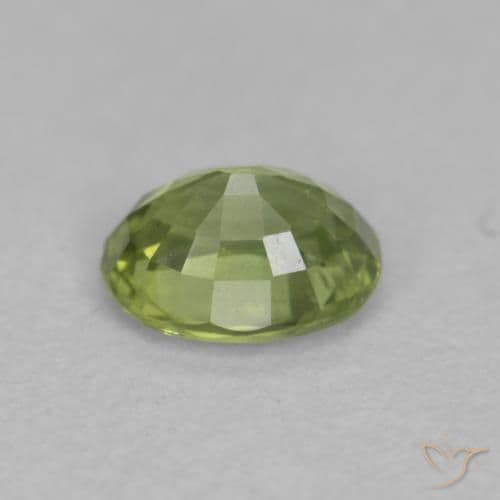 0.43ct Natural Olive Green Sapphire, Oval Cut, 4.9x4 mm