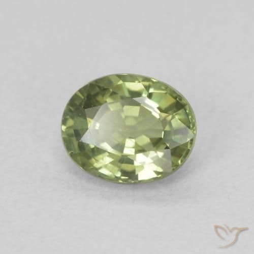 0.47ct Natural Medium Green Sapphire, Oval Cut, 5x4.1 mm
