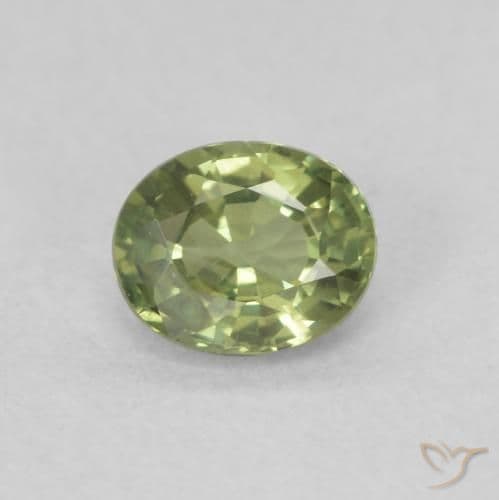 0.47ct Natural Medium Green Sapphire, Oval Cut, 5x4.1 mm