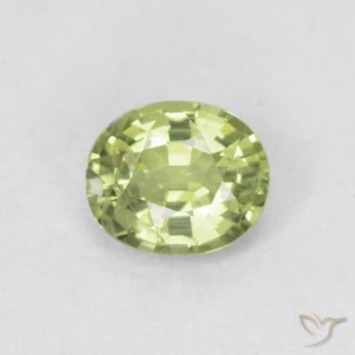 0.43ct Natural Medium Green Sapphire, Oval Cut, 4.8x4.1 mm