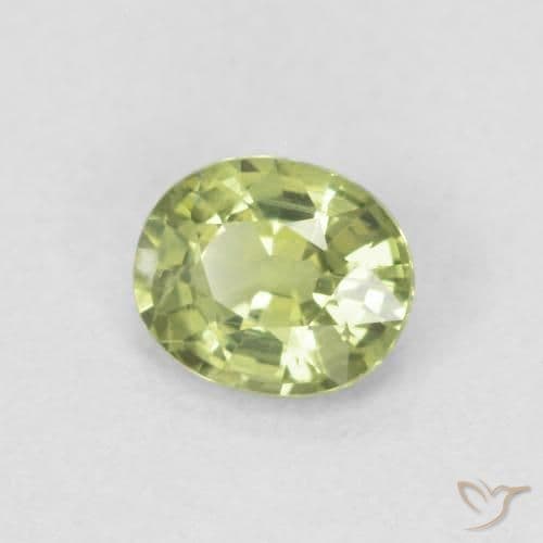 0.43ct Natural Medium Green Sapphire, Oval Cut, 4.8x4.1 mm