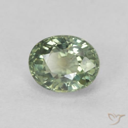 0.69ct Natural Light Green Sapphire, Oval Cut, 5.2x4.2 mm