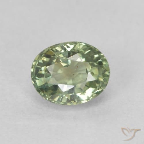 0.69ct Natural Light Green Sapphire, Oval Cut, 5.2x4.2 mm