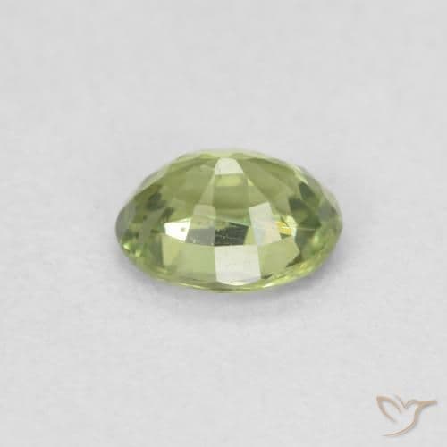0.42ct Yellowish Green Sapphire, Oval Cut, 4.9x3.9 mm