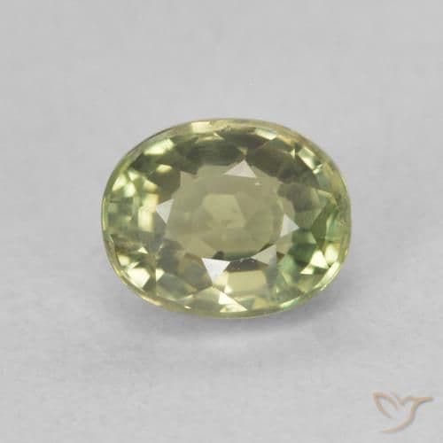 0.66ct Natural Grayish Green Sapphire, Oval Cut, 5.3x4.2 mm