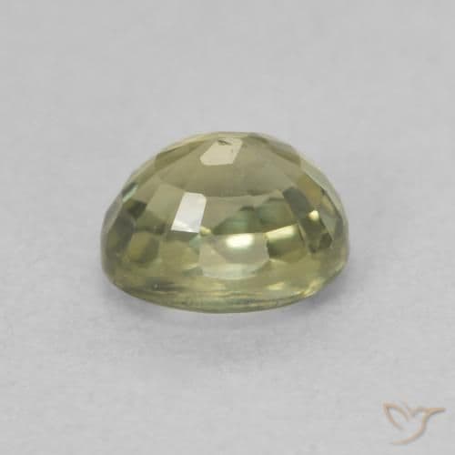 0.76ct Natural Yellow Green Sapphire, Oval Cut, 5.1x4.1 mm