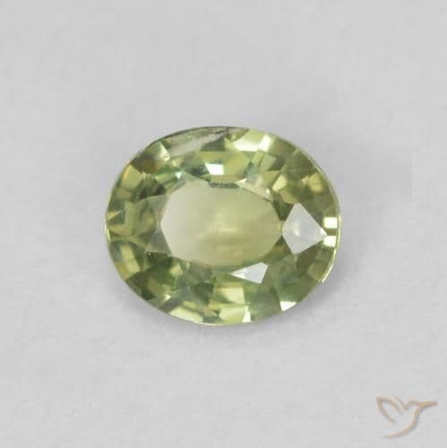 0.40ct Natural Medium Green Sapphire, Oval Cut, 5x4.2 mm