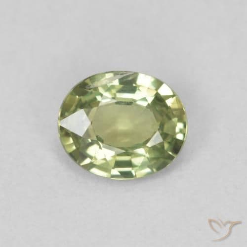 0.40ct Natural Medium Green Sapphire, Oval Cut, 5x4.2 mm