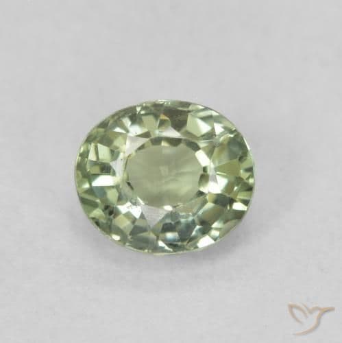 0.58ct Natural Earthy Green Sapphire, Oval Cut, 4.9x4.3 mm