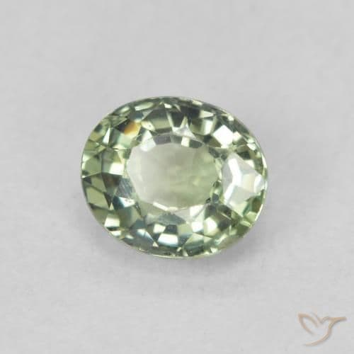 0.58ct Natural Earthy Green Sapphire, Oval Cut, 4.9x4.3 mm