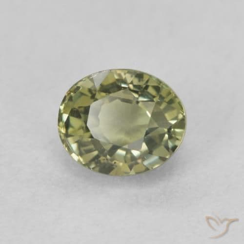 0.70ct Natural Light Green Sapphire, Oval Cut, 5.1x4.2 mm