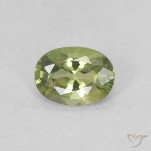 0.34ct Natural Yellow Green Sapphire, Oval Cut, 5x3.8 mm