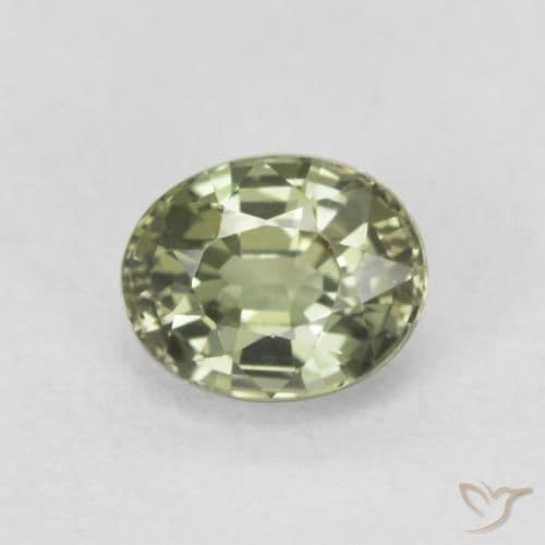 0.64ct Natural Sage Green Sapphire, Oval Cut, 5.2x4.2 mm