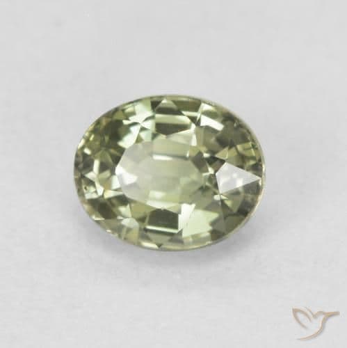 0.64ct Natural Sage Green Sapphire, Oval Cut, 5.2x4.2 mm