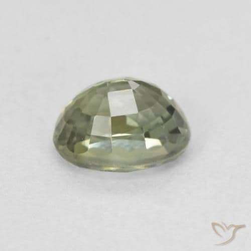 0.64ct Natural Sage Green Sapphire, Oval Cut, 5.2x4.2 mm