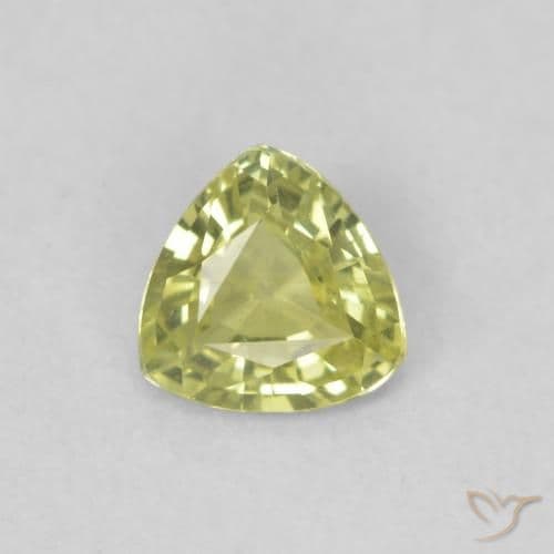 0.37ct Natural Olive Green Sapphire, Trillion, 4.6x4.6 mm