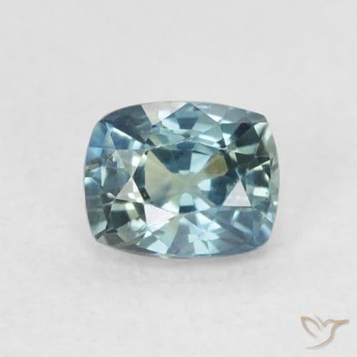 0.72ct Natural Teal Sapphire, Cushion Cut, 5.4x4.3 mm