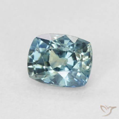 0.72ct Natural Teal Sapphire, Cushion Cut, 5.4x4.3 mm