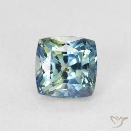 0.78ct Natural Teal Sapphire, Cushion Cut, 4.6x4.6 mm