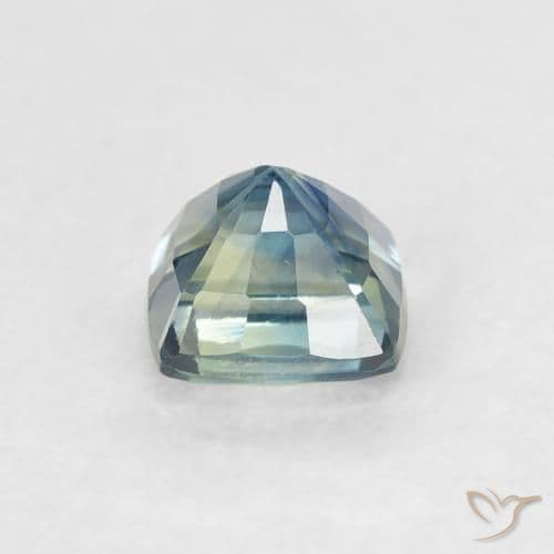 0.78ct Natural Teal Sapphire, Cushion Cut, 4.6x4.6 mm