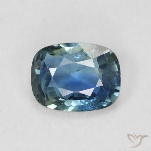 0.72ct Natural Teal Sapphire, Cushion Cut, 6.1x4.7 mm