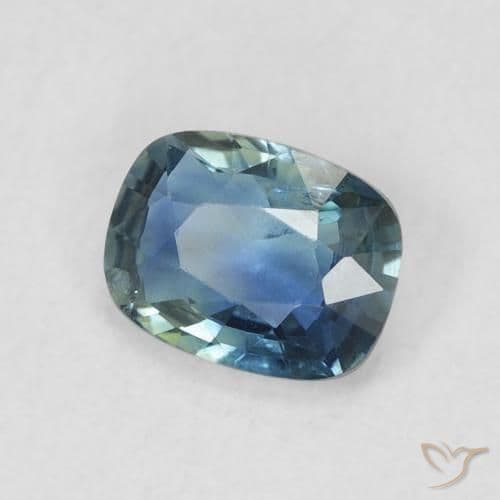 0.72ct Natural Teal Sapphire, Cushion Cut, 6.1x4.7 mm