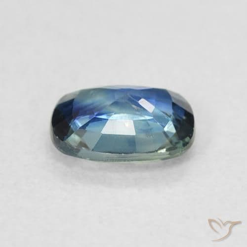 0.72ct Natural Teal Sapphire, Cushion Cut, 6.1x4.7 mm