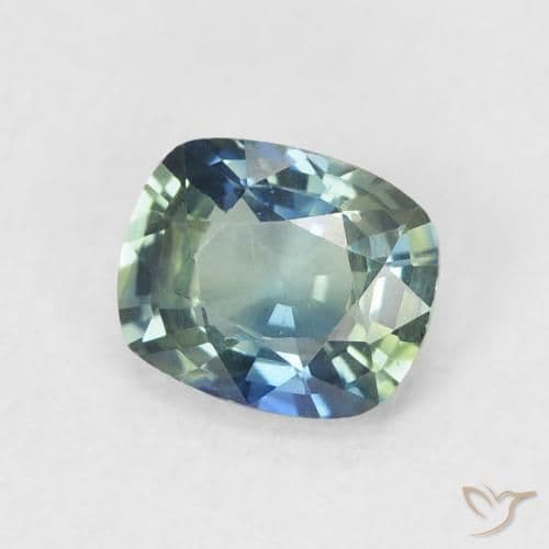 0.84ct Natural Teal Sapphire, Cushion Cut, 5.9x4.9 mm