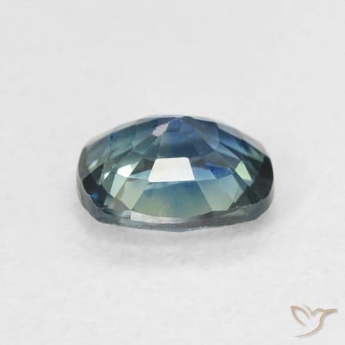 0.84ct Natural Teal Sapphire, Cushion Cut, 5.9x4.9 mm