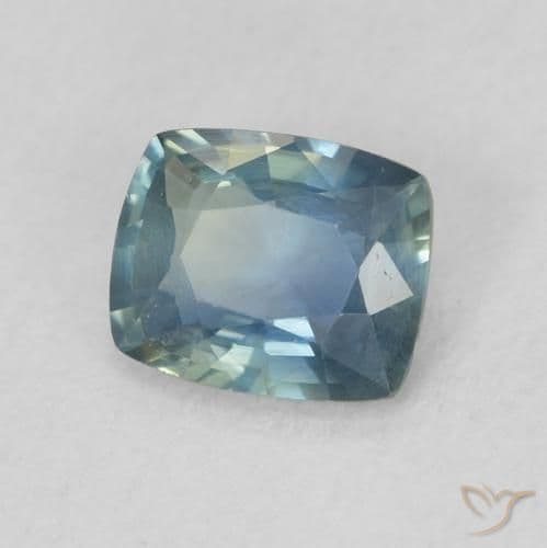 0.92ct Natural Teal Sapphire, Cushion Cut, 6.2x5.1 mm