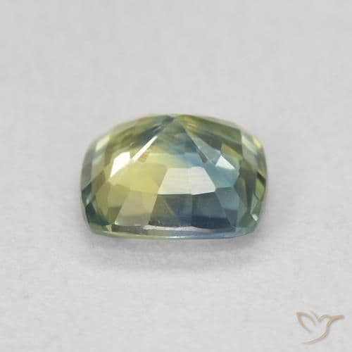 0.72ct Medium Blue Green Sapphire, Cushion Cut, 5.1x5.1 mm