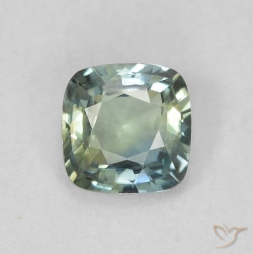 0.60ct Natural Teal Sapphire, Cushion Cut, 4.8x4.8 mm