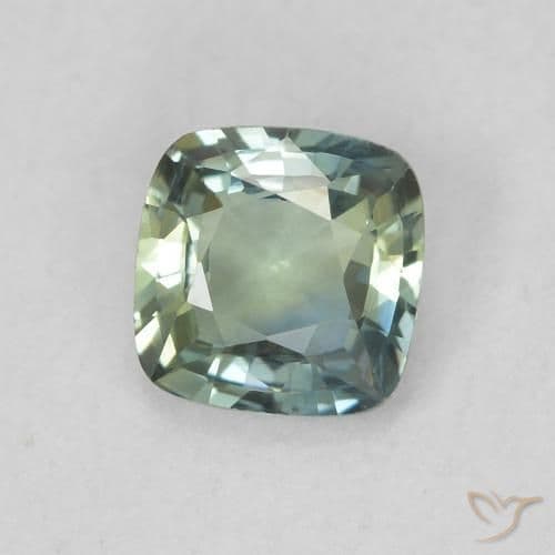 0.60ct Natural Teal Sapphire, Cushion Cut, 4.8x4.8 mm